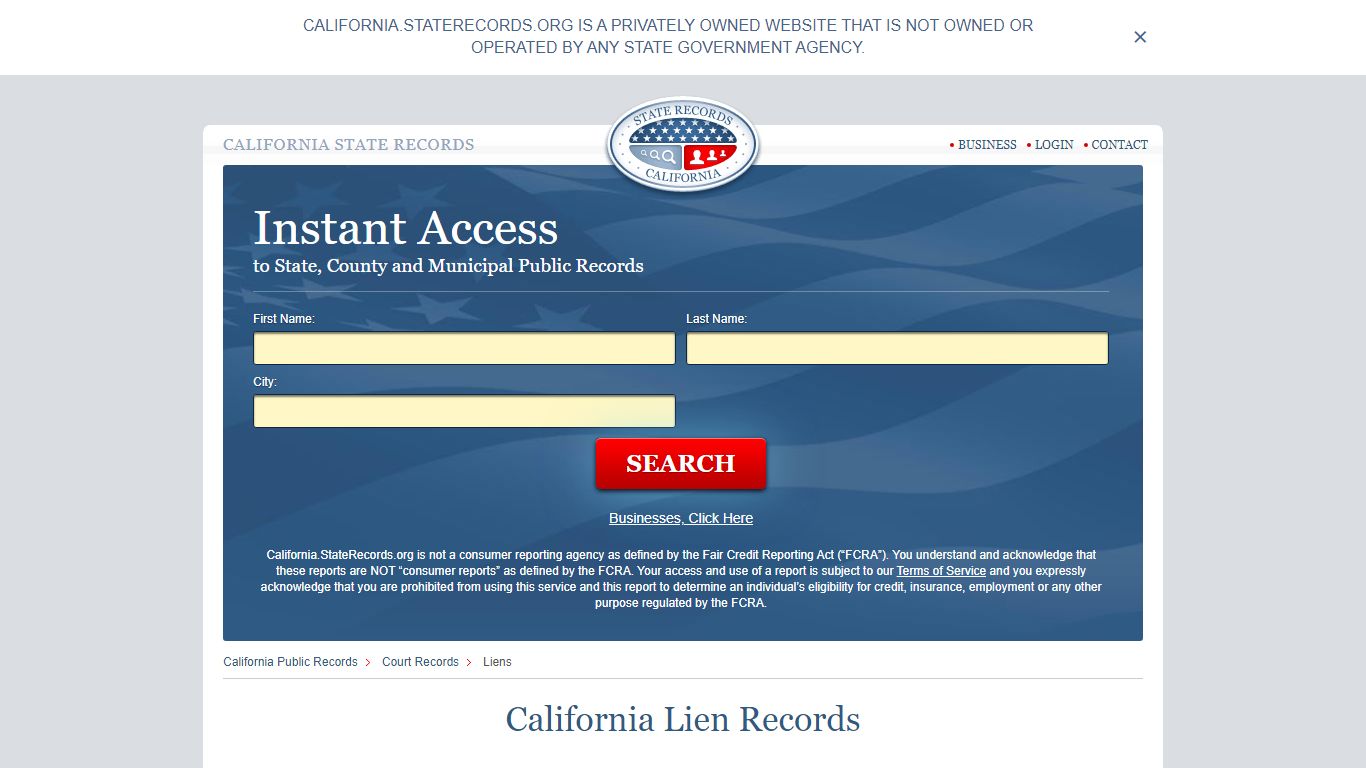 California Liens Search | StateRecords.org